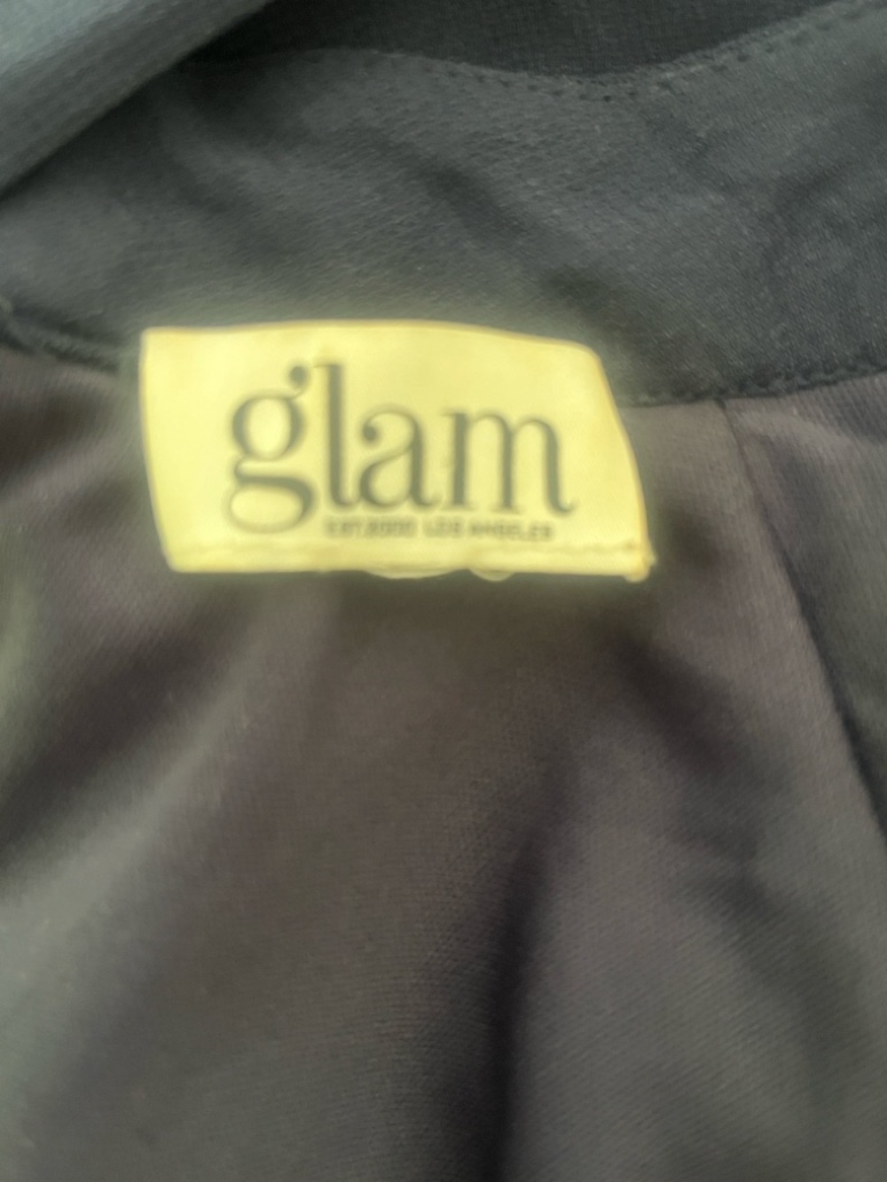 glam Navy Puff-Sleeve Keyhole Back Blouse - Picture 2 of 3